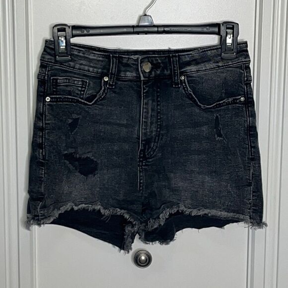 H&M Distressed Raw Hem Jean Shorts Size 4 - Picture 1 of 5